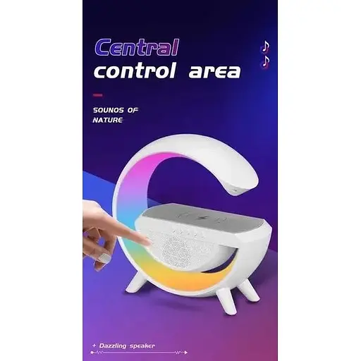 Настільна лампа-нічник RGB 3-in-1 Rainbow Light-Wireless Charger-Speaker з бездротовою зарядкою та Bluetooth колонкою - фото 2
