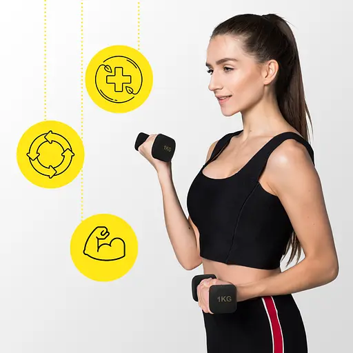 Гантелі вінілові Cornix Square 2 x 1 кг XR-0406 Black - фото 3