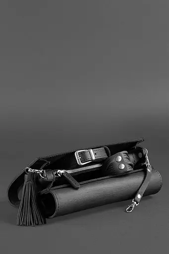 Шкіряна жіноча сумка Еліс чорна - фото 7