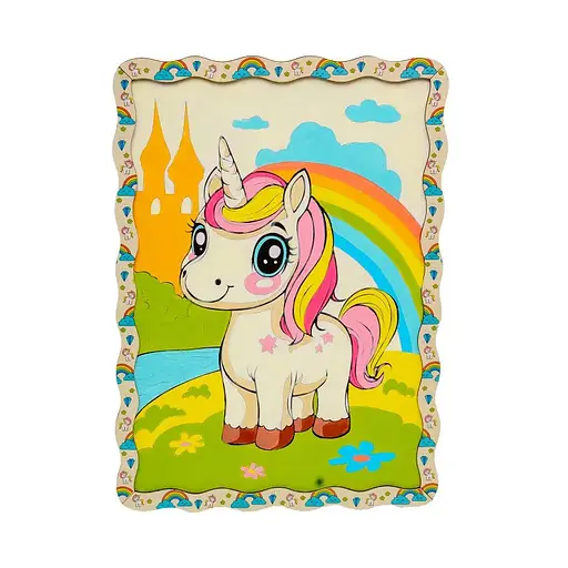 Дитячий набір для розпису по дереву "Милий Єдиноріг" PuzzleOK Puz-22950 формат А3 - фото 1