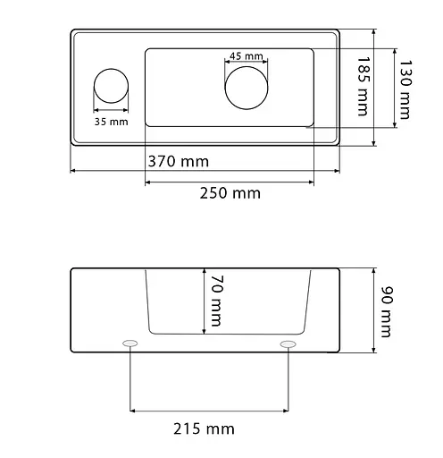 Умивальник VBI Komo R calcatta накладний підвісний VBI-015621, Мармур - фото 2