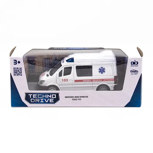 Автомодель детская Скорая помощь MERCEDES-BENZ SPRINTER TechnoDrive 250295 инерционная - фото 9