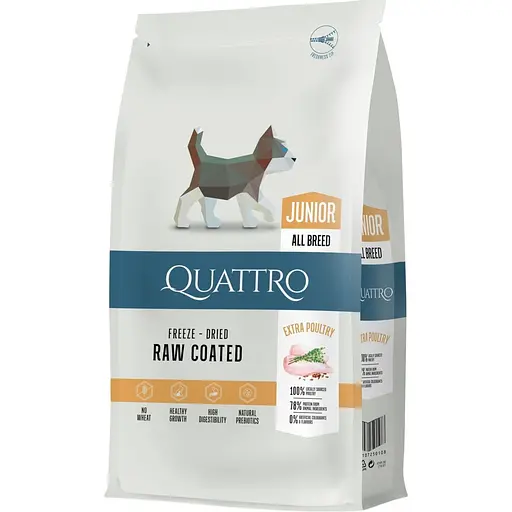 Сухий корм Quattro Junior All Breed для цуценят усіх порід з м'ясом птиці  1.5 кг - фото 1