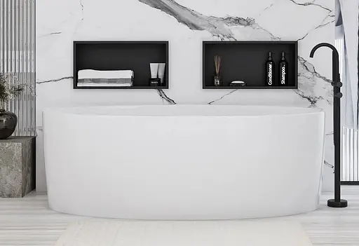 Встраиваемая полка Rea 30x45 black matt с ободком REA-05604, Черный матовый - фото 3