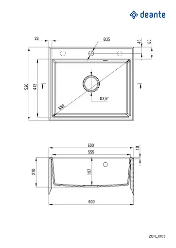 Мийка кухонна Deante Andante ZQN_2103 - фото 3