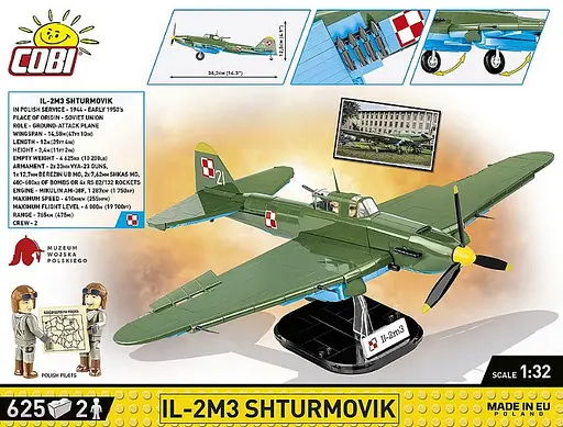 Конструктор дитячий літак IL-2M3 Shturmovik COBI 5744 - фото 3