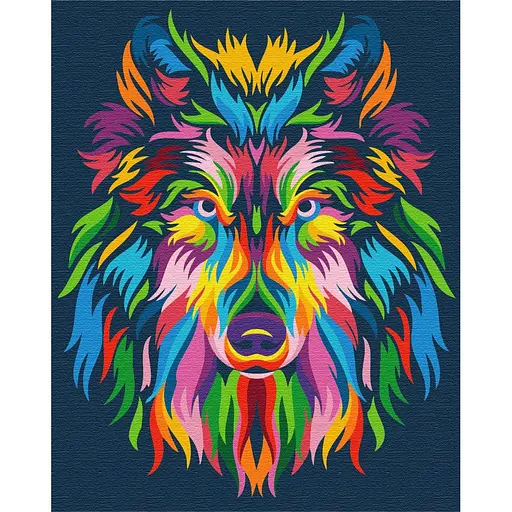 Картина за номерами Райдужний вовк Brushme 40x50 см різнокольорова 000277104