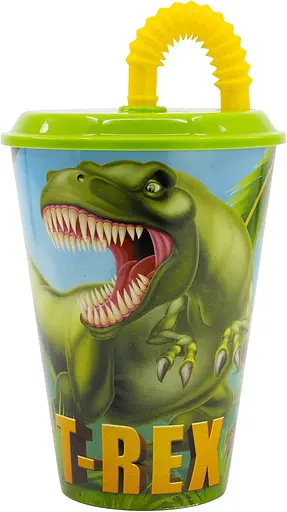 Стакан для дітей з трубочкою 430 мл Stor Dinosaur (26230) - фото 1
