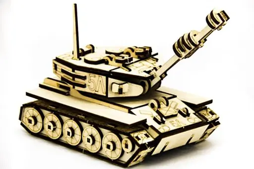Дерев'яний конструктор Танк М-60 105 деталей - фото 1