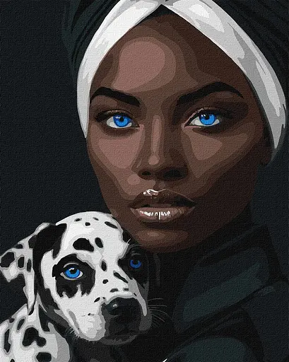 Набор для росписи по номерам Голубой взгляд, Ideyka, 40x50 см, КНО8547