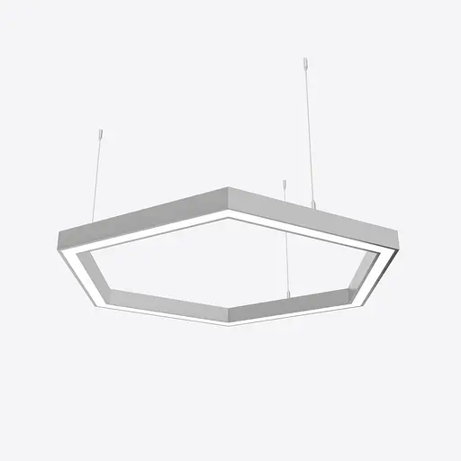 Світлодіодний світильник X-LED 120Вт шестикутник сірий (860х745х43) - фото 1