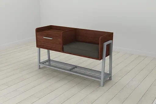 Банкетка з тумбочкою Ferrum-decor Бланка 540x1000x320 метал Сірий ДСП Венге 16 мм (FRD-105305) - фото 2