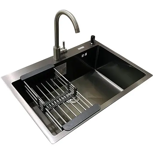 Комплект мийка + змішувач Romzha Arta U-650S Max BL (A) - фото 3