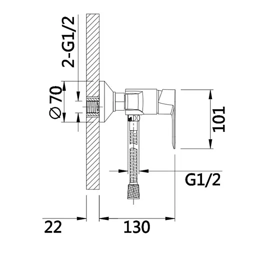 Смеситель для душа Lidz Latwa 010 (k40) LDLAT010CRM45416 - фото 2