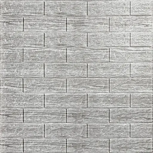 Самоклеящаяся декоративная 3D панель 700х770х5мм Серая полоска кирпич (183) SW-00000488 - фото 1