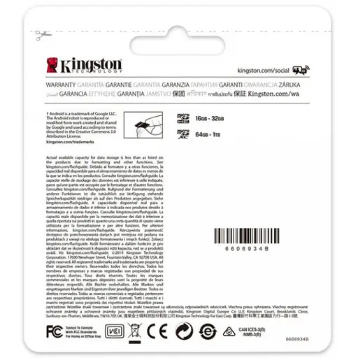Карта памяти Kingston microSDXC 64GB Class 10 UHS-I U1 V10 A1 + SD-adapter (SDCS2/64GB) - фото 4