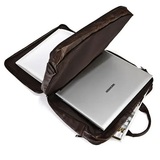 Чоловіча шкіряна сумка John McDee 39,5х15,5х30,5 см sum0026642 - фото 9