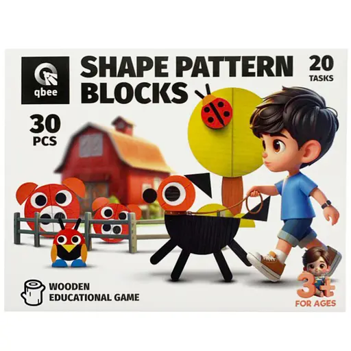 Розвиваюча дерев'яна гра "Фігурна мозаїка" Qbee QB700-005, 30 елементів - фото 1