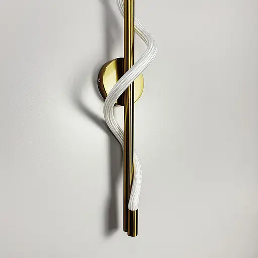 Латунне бра із обплетеним неоном 60 см Арт. W 202/600 AB Line F - фото 5