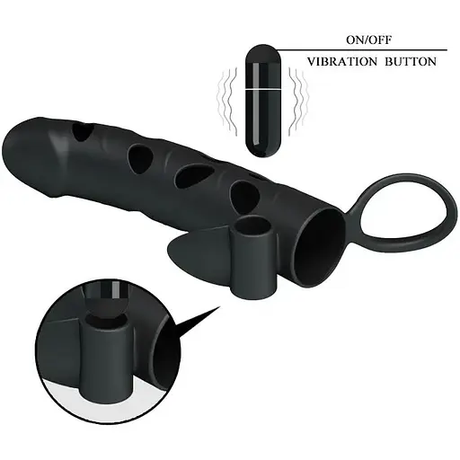 Вибронасадка удлиняющая Pretty Love 6 BI-026215, Черный - фото 6