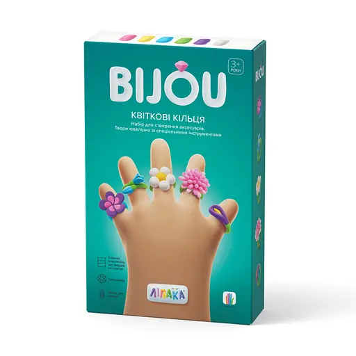 Набор самозатвердевающего пластилина ЛИПАКА 31001-UA01 Бижутерия: Цветочные Кольца - фото 1