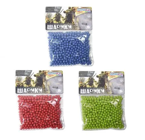 Пульки 6 мм 1-152 Color Plast, 1000 штук, в пакете (4820190882301) МИКС - фото 1