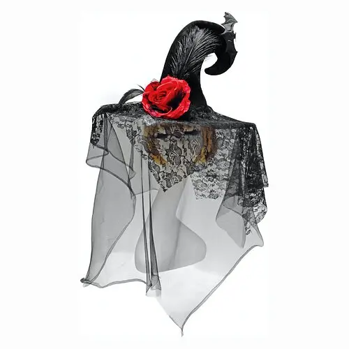 Шляпа Колдунья с розой - фото 1