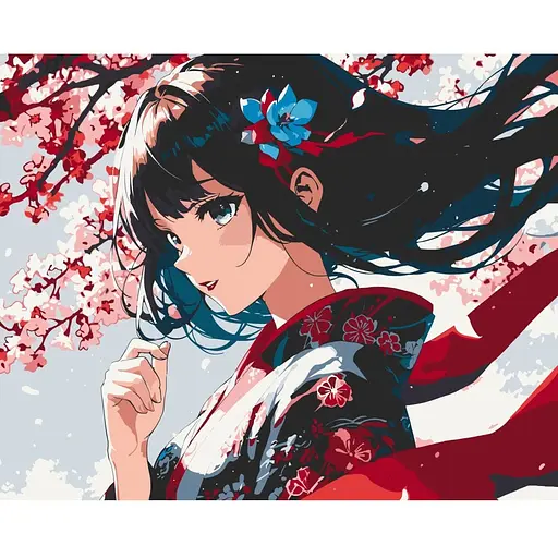 Набор для росписи ArtCraft Девушка с сакурой 40 x 50 см (16107-AC)