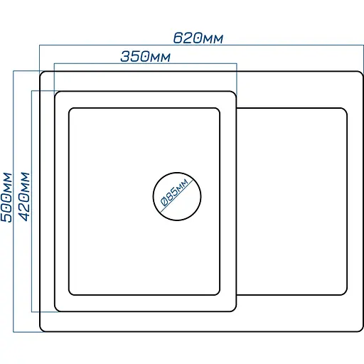 Кухонная мойка Romzha Janta 62 Biela (102) - фото 2