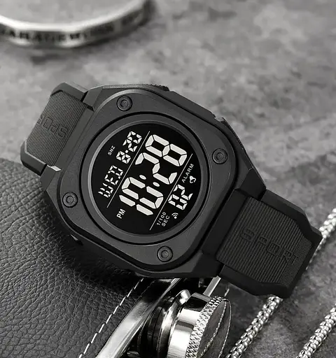 Годинник чоловічий наручний спортивний Skmei 2160 (Чорний з чорним циферблатом) - фото 4