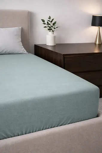 Простирадло 100х200+30 см оливковий