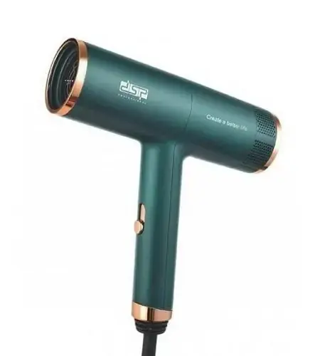 Мощный фен для укладки волос DSP 30253 зеленый