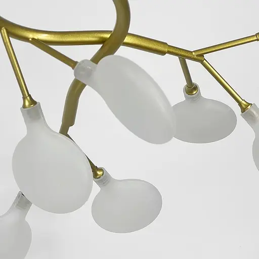 Люстра стельова з пелюстками на 28 ламп в золотистому корпусі | Line F | Арт. N686/28C стельова GD FR - фото 5