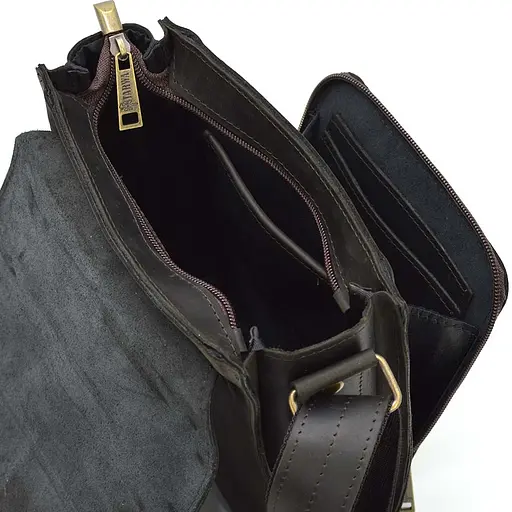 Кожаная мужская сумка через плечо TARWA 26х22х6 см sum0025878 - фото 6