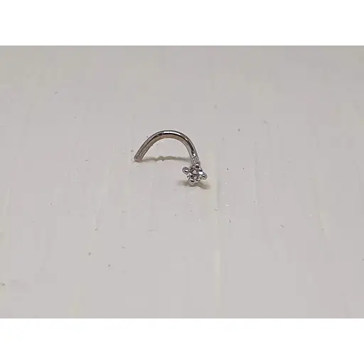 Золота сережка-пірсинг Астор в ніс з діамантом. 1122121Р_Б/3 - фото 2