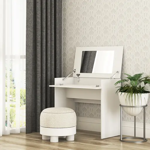 Трюмо с зеркалом в спальню MebelStar Нео 80x43x75,2 см Аляска белый (MBS-1232) - фото 1