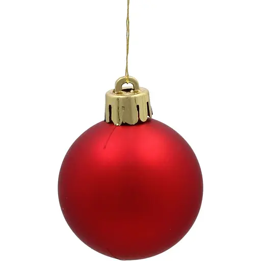 Комплект елочных шариков Chomik пластиковые 4 см красные 16 шт. (GIF3856) - фото 2