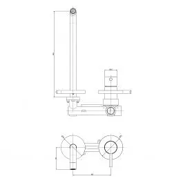 Змішувач для раковини настінний Paffoni Light вилив 248 мм steel LIG106ST70, Нержавіюча сталь - фото 4
