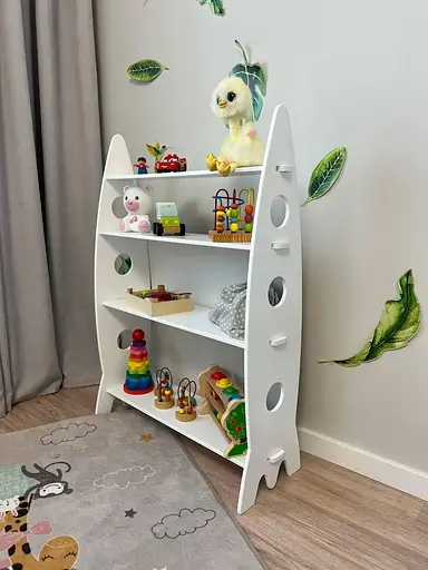 Дитяча полиця для іграшок 7001 Ракета (Біла) - фото 5