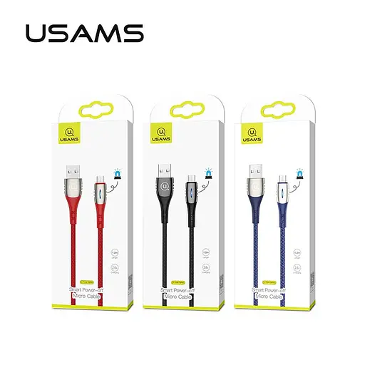 Кабель Usams Micro USB Smart Power-off u-Tone series US-SJ346 1.2 м 2A - фото 2