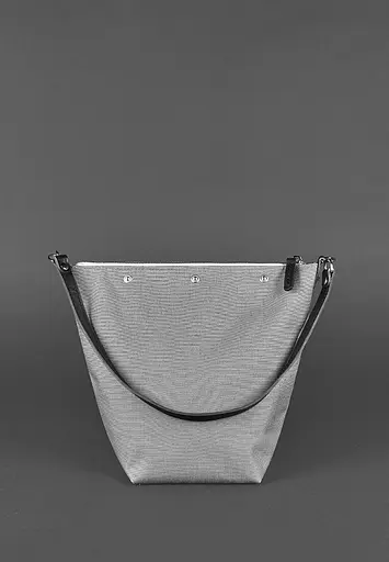 Шкіряна плетена жіноча сумка Пазл M чорна Krast - фото 4