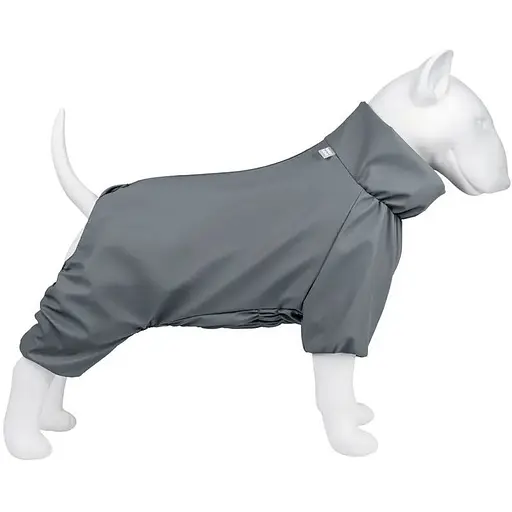 Дощовик для собак Waudog Clothes, водонепроникний, S40, В 56-59 см, С 37-40 см, сірий
