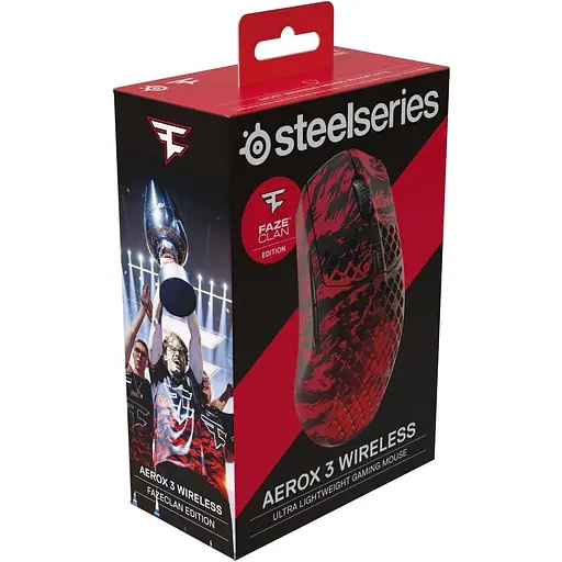 Миша SteelSeries Aerox 3 Wireless, RGB, 18000dpi., 6кн., Faze Clan Edition (62609) - фото 7