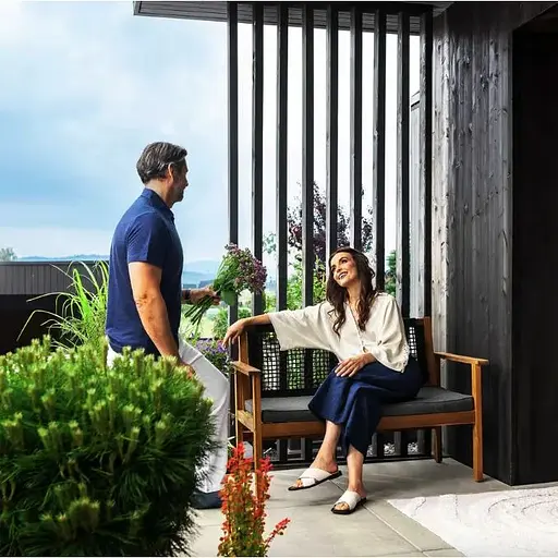 Садовая скамейка Di Volio Teracina со спинкой черный - фото 7