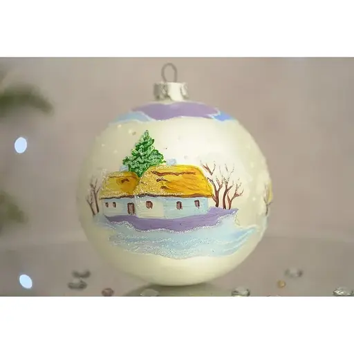 Ялинкова прикраса Санта Шоп Засніжене село скло (4820001154962) - фото 4
