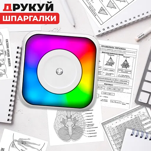 Bluetooth термопринтер JETIX Mini Printer Student 2 | Портативний принтер нічник із набором термопаперу в комплекті - фото 6