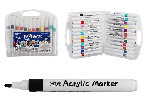 Набір скетчмаркерів акрилових Aodemei, 24 кольори, пластиковий бокс, 6131-24M