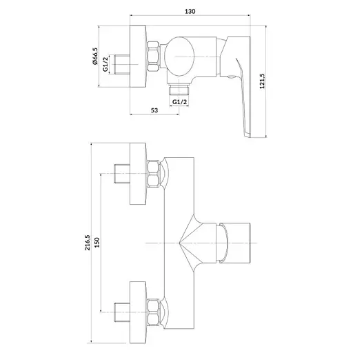 Змішувач для душу Cersanit Moduo S951-353 одноважільний Хром 30412 - фото 3