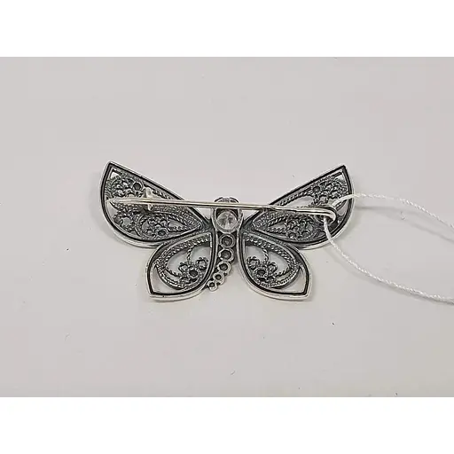 Серебряная брошь Ирий Бабочка с фианитами. 9532 - фото 3