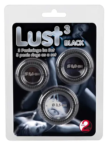 Набор эрекционных колец You2Toys Lust 3 Black 3 шт. черный - фото 5